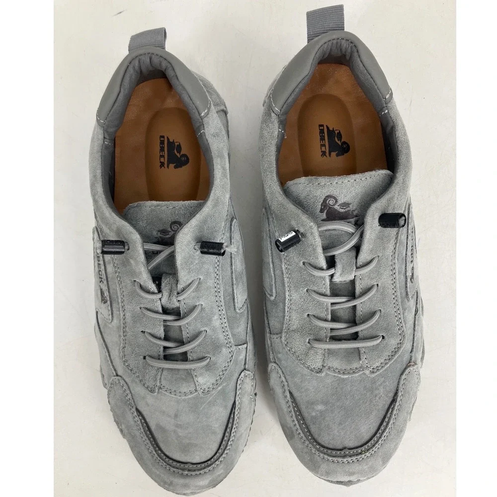 Obeck Suede Walking Shoes unisex  42 Grey Toggle Lace Ergonomic Sole
